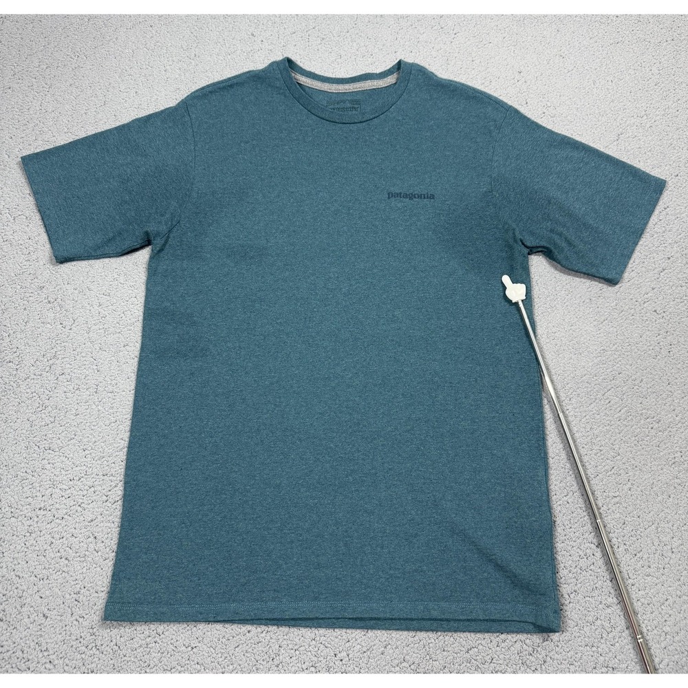 Patagonia Shirt Mens Small Blue Fish Graphic Responsibili-Tee Tagless Tee